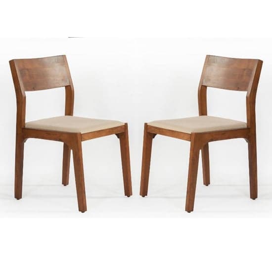Plano Walnut Acacia Wood Dining Chairs In Pair_1