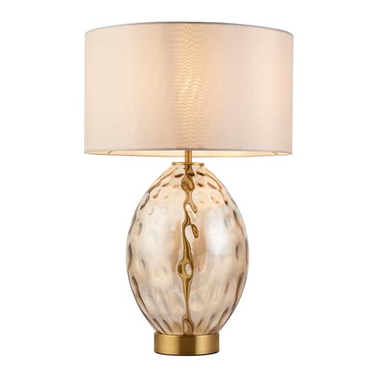 Plano White Shade Touch Table Lamp In Champagne Glass Base_5