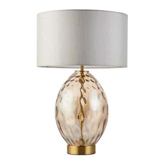 Plano White Shade Touch Table Lamp In Champagne Glass Base_6