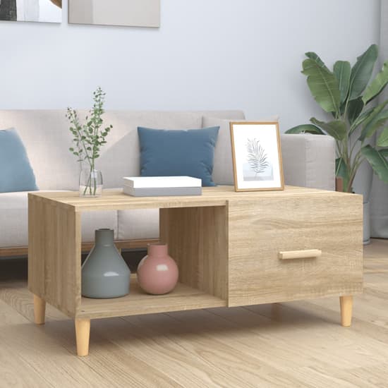 Plano Wooden Coffee Table With 1 Flap In Sonoma Oak