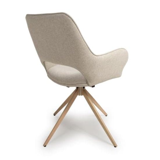Playa Swivel Natural Fabric Dining Chairs In Pair_4
