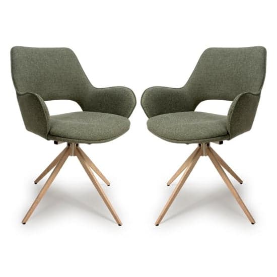 Playa Swivel Sage Fabric Dining Chairs In Pair_1