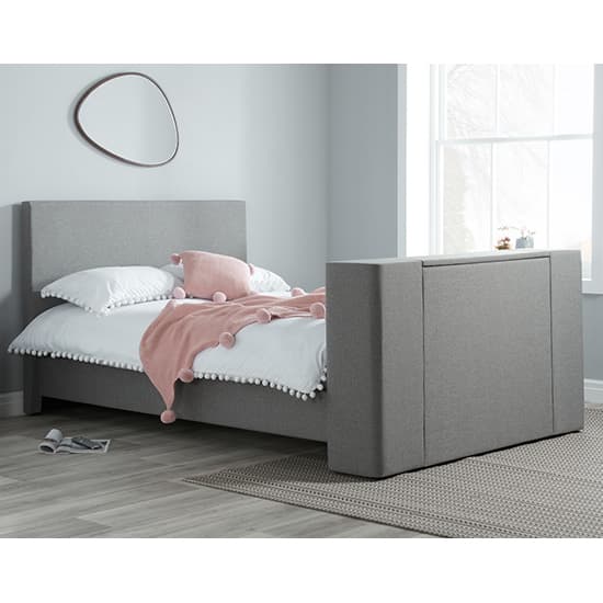 Plaza Fabric King Size TV Bed In Grey Furniture in Fashion