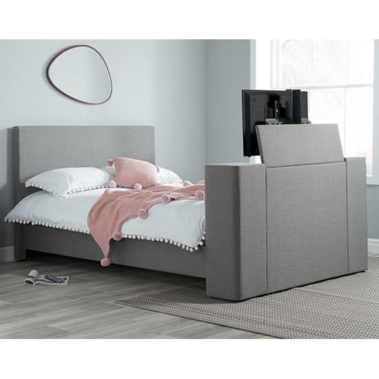 Plaza Fabric King Size TV Bed In Grey Furniture in Fashion