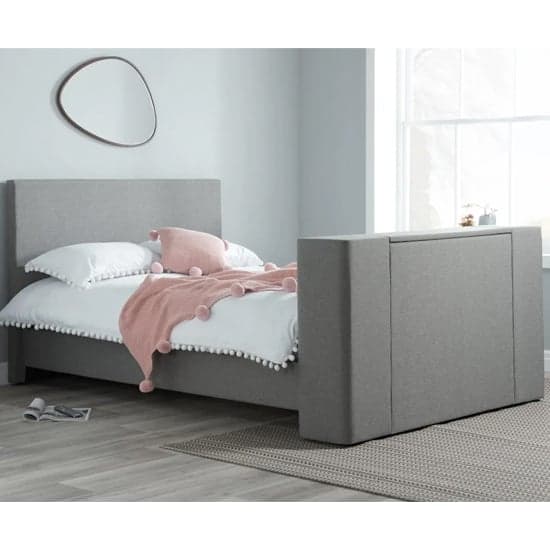 Plazas Fabric Double TV Bed In Grey_2