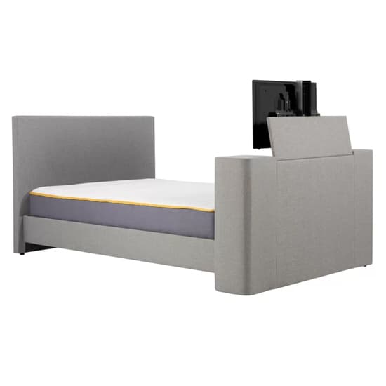 Plazas Fabric Double TV Bed In Grey_3