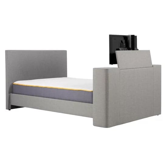 Plazas Fabric King Size TV Bed In Grey_3
