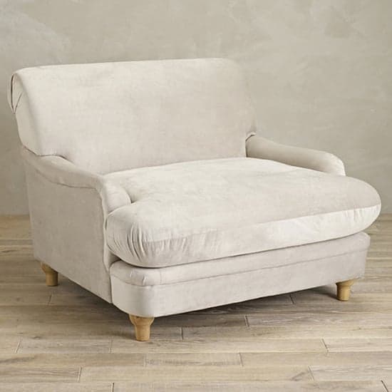 Plimpton Velvet Lounge Chair With Wooden Legs In Beige_2