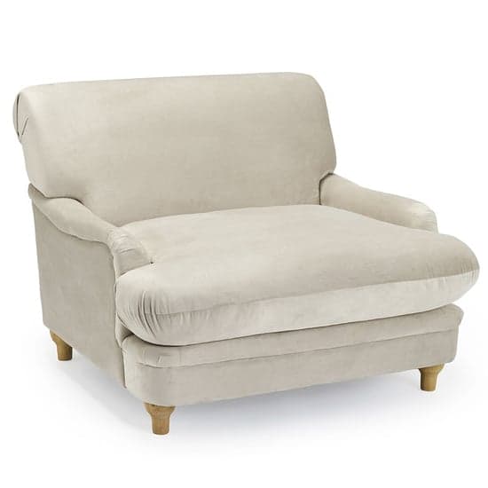 Plimpton Velvet Lounge Chair With Wooden Legs In Beige_3