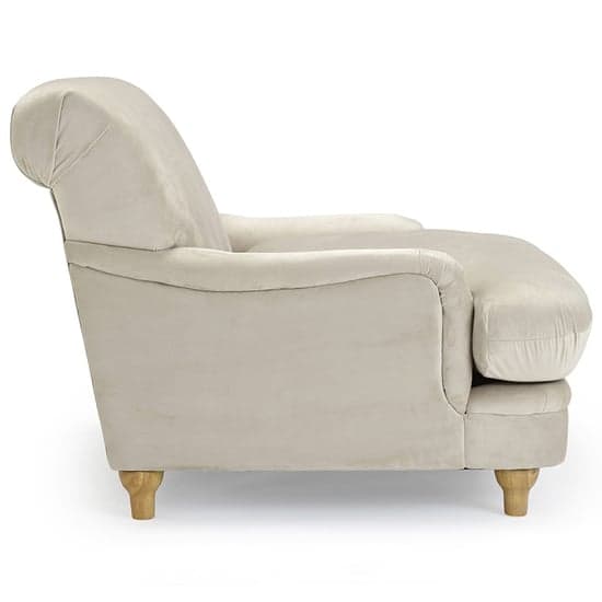 Plimpton Velvet Lounge Chair With Wooden Legs In Beige_4