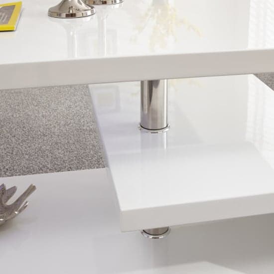 Powick Coffee Table In White High Gloss With LED Lighting_3