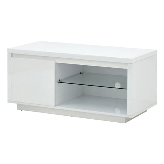Powick TV Stand In White High Gloss With LED Lighting_4