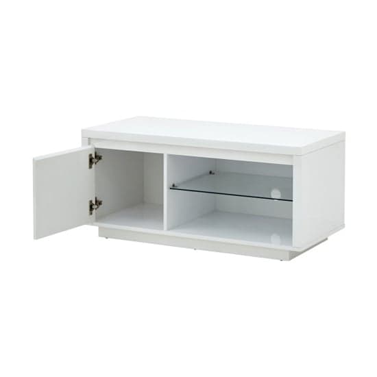 Powick TV Stand In White High Gloss With LED Lighting_5