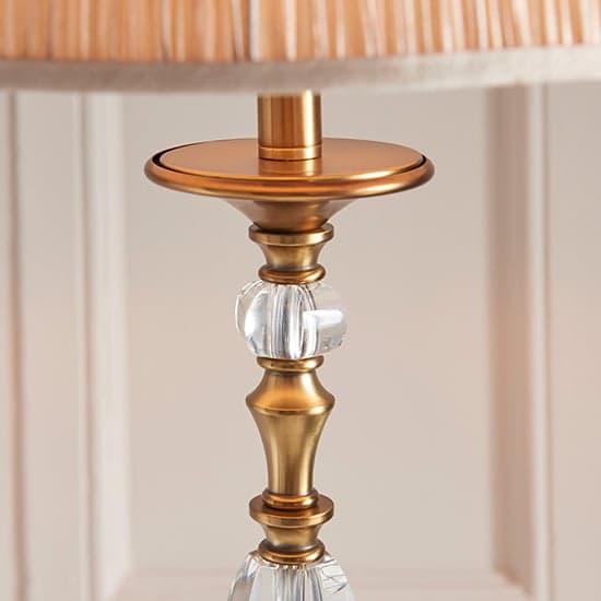 Polina Floor Lamp In Antique Brass With Beige Shade_2