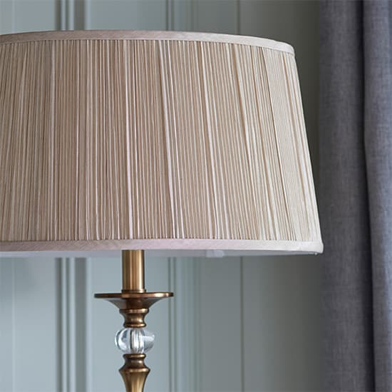 Polina Large Table Lamp In Antique Brass With Beige Shade_2