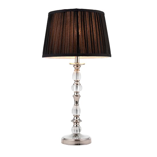 Polina Medium Table Lamp In Polished Nickel With Black Shade_4