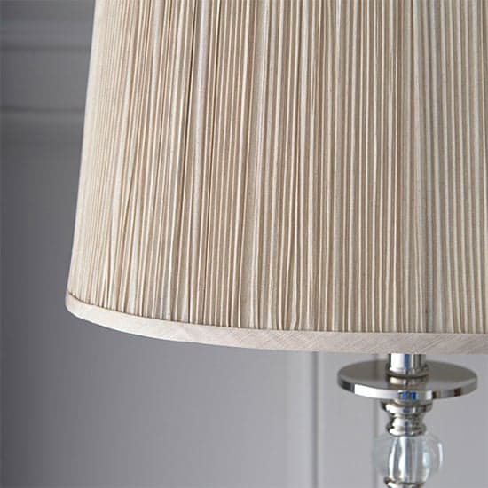 Polina Medium Table Lamp In Nickel With Beige Shade_2