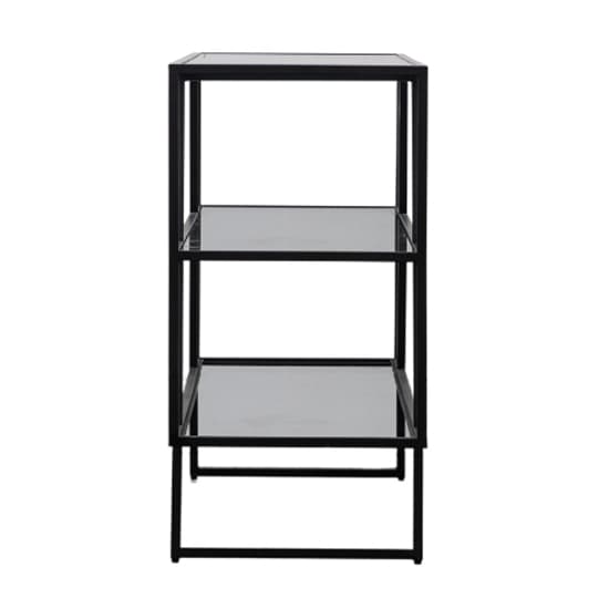 Pomona Glass Top Console Table In Black With Metal Frame_6