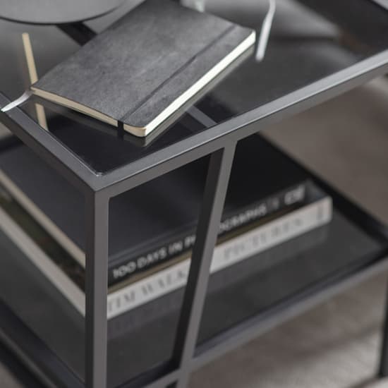 Pomona Glass Top Side Table In Black With Metal Frame_3