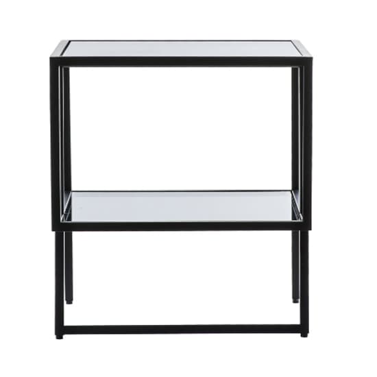 Pomona Glass Top Side Table In Black With Metal Frame_4
