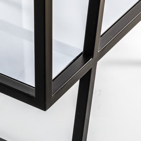 Pomona Glass Top Side Table In Black With Metal Frame_5
