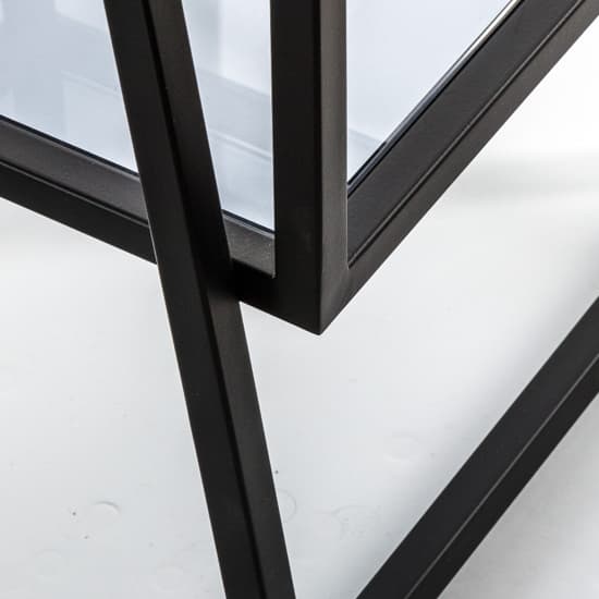 Pomona Small Glass Top Open Display Cabinet In Black_3