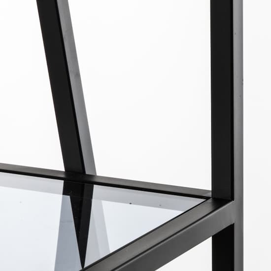 Pomona Small Glass Top Open Display Cabinet In Black_5