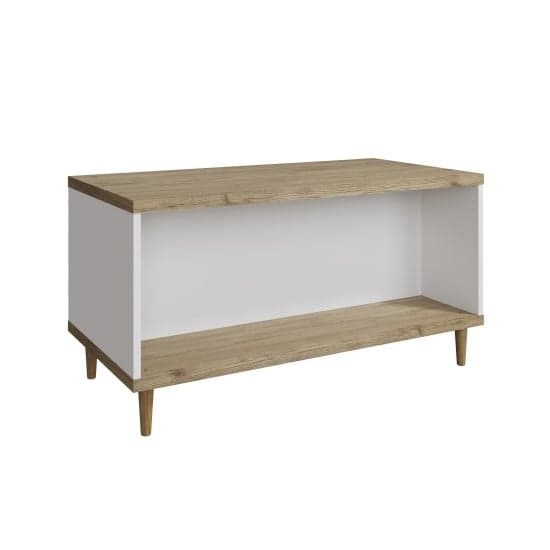 Pontus Wooden Coffee Table In Vienna Oak And White_2