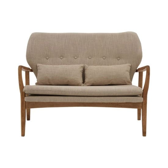 Porrima 2 Seater Sofa In Beige With Natural Wood Frame_1