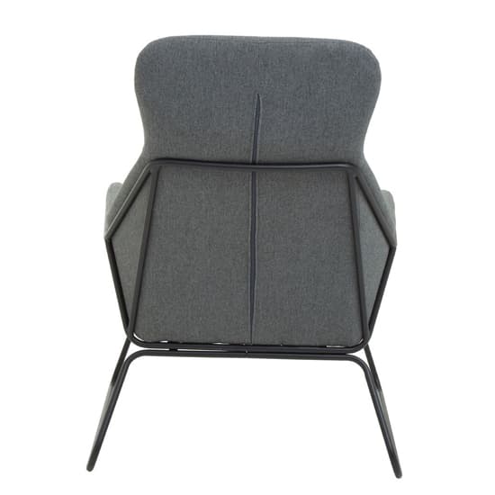 Porrima Fabric Armchair With Black Metal Frame In Grey_4