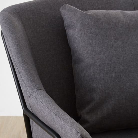 Porrima Fabric Upholstered Bedroom Chair In Grey_4