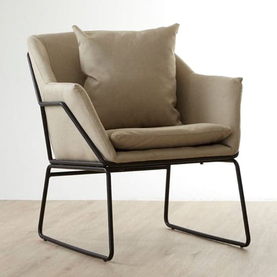 Porrima Fabric Upholstered Bedroom Chair In Mink_1