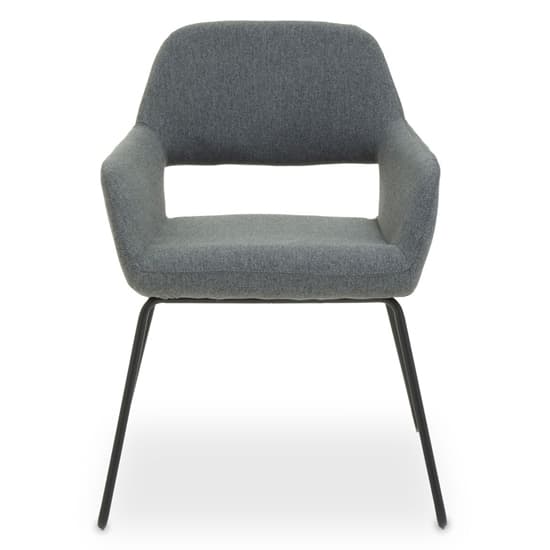 Porrima Grey Fabric Dining Chair With Black Metal Base_2