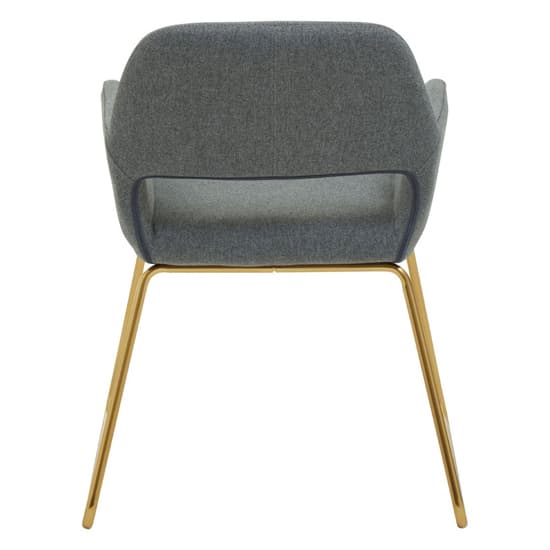 Porrima Grey Fabric Dining Chair With Gold Metal Base_4