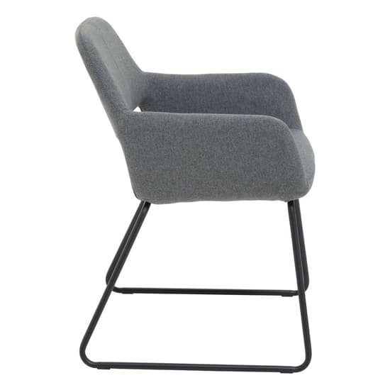 Porrima Grey Fabric Dining Chairs With Black Base In A Pair_3