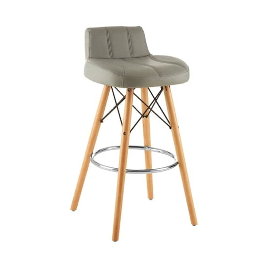 Porrima Grey Faux Leather Effect Bar Stools In Pair_2