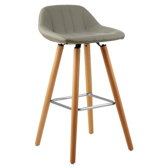 Porrima Grey Faux Leather Bar Stools In Pair_2
