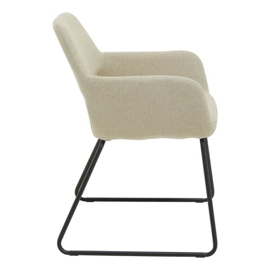 Porrima Natural Fabric Dining Chair With Black Metal Base_3