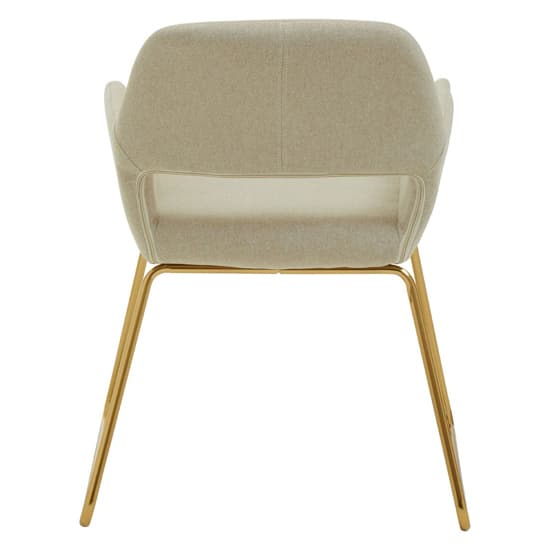 Porrima Natural Fabric Dining Chair With Gold Metal Base_4