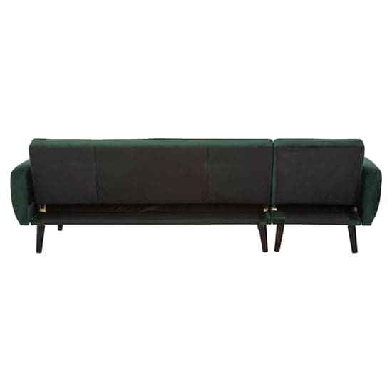 Porrima Upholstered Velvet 3 Seater Sofa Bed In Dark Green_7