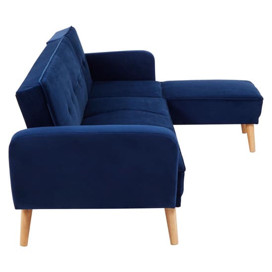 Porrima Upholstered Velvet 3 Seater Sofa Bed In Navy Blue_6