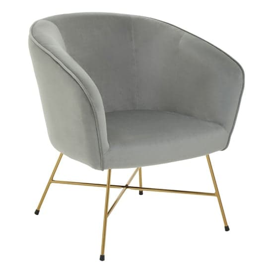 Porrima Velvet Upholstered Accent Chair In Grey_1