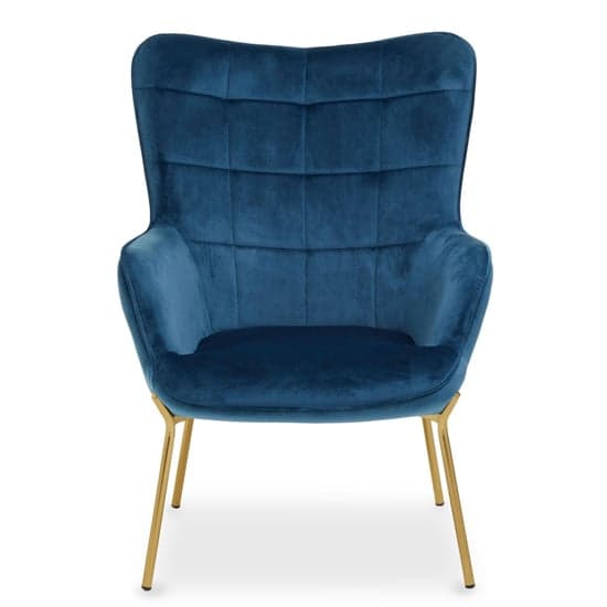 Porrima Velvet Upholstered Armchair In Blue_2