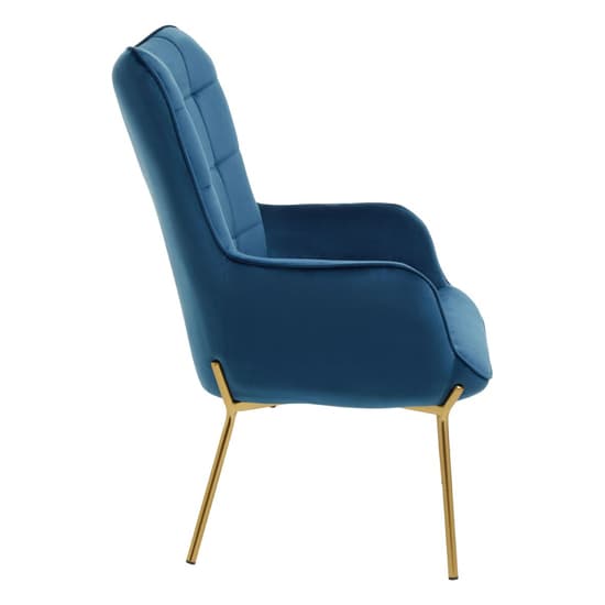 Porrima Velvet Upholstered Armchair In Blue_3