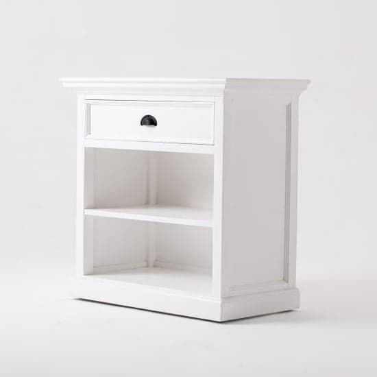Porth Wooden BedsideTable With shelves In Classic White_2