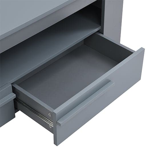 Portland Wooden TV Stand With 2 Drawers In Grey_8