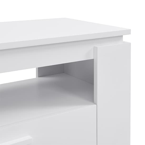 Portland Wooden TV Stand With 2 Drawers In White Furniture in Fashion