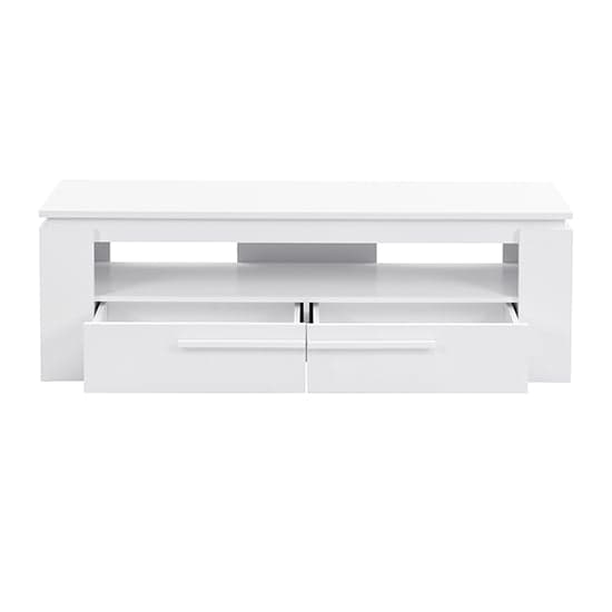 Portland Wooden TV Stand With 2 Drawers In White_3