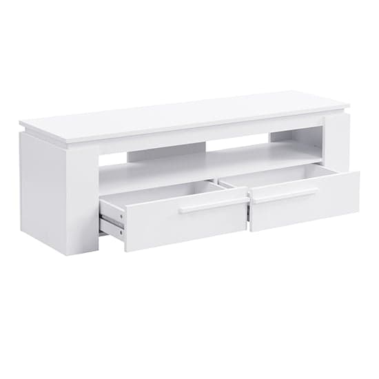 Portland Wooden TV Stand With 2 Drawers In White_6