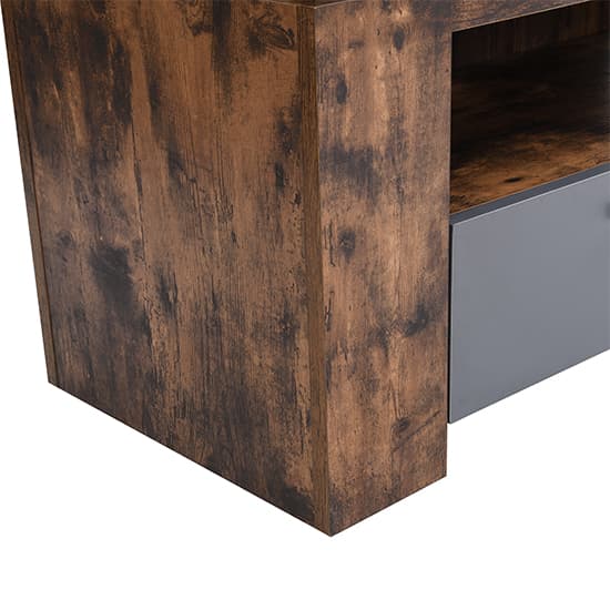 Portland Wooden TV Stand With 2 Drawers In Rustic Oak Furniture in